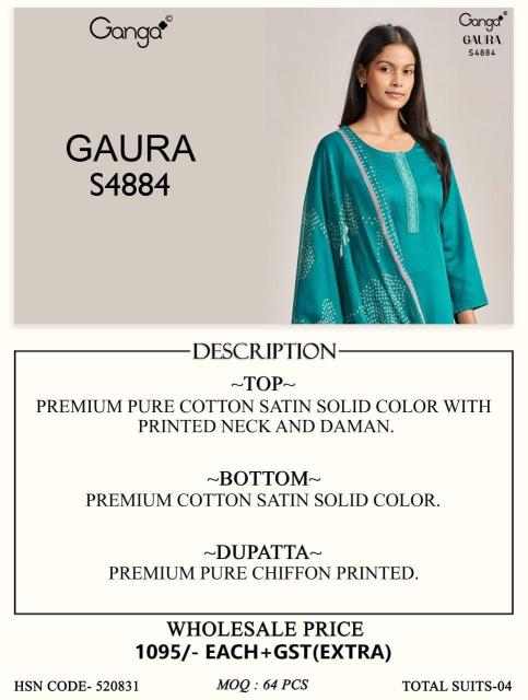 Ganga gaura 4884 dress materials in hyderabad wholesale